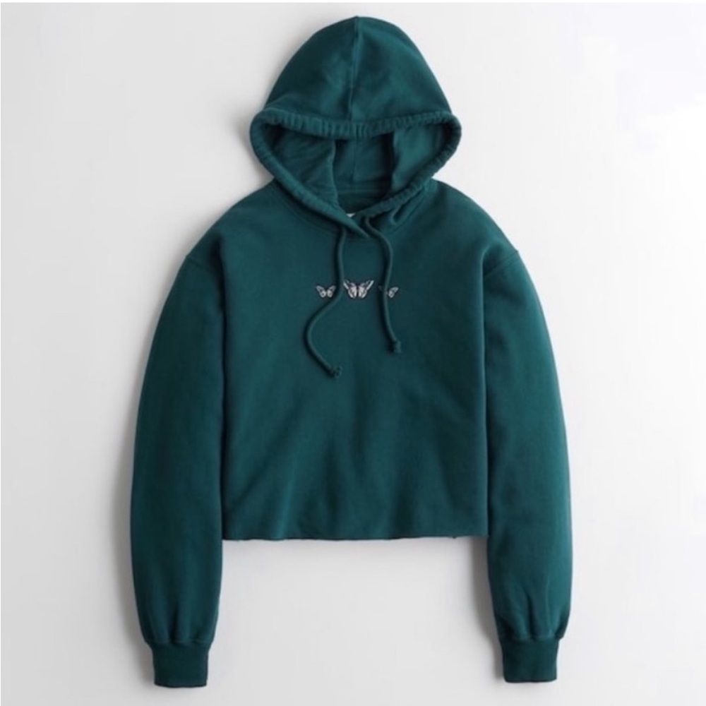 Hollister Cropped Butterfly Hoodie